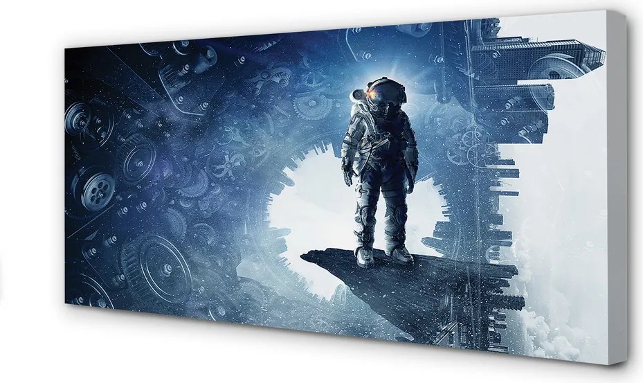 Fotoobraz na płótnie Miasto Mechanizmów i Postać