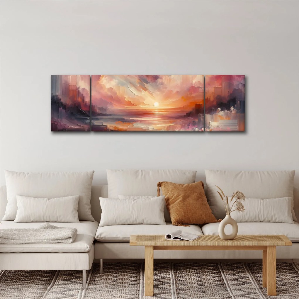 Obraz - Malowane zorze (170x50 cm)
