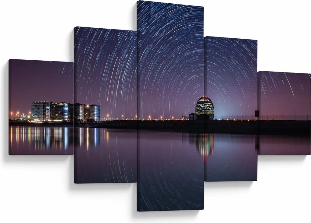 Obraz nocnego nieba z gwiazdami (125x70 cm)