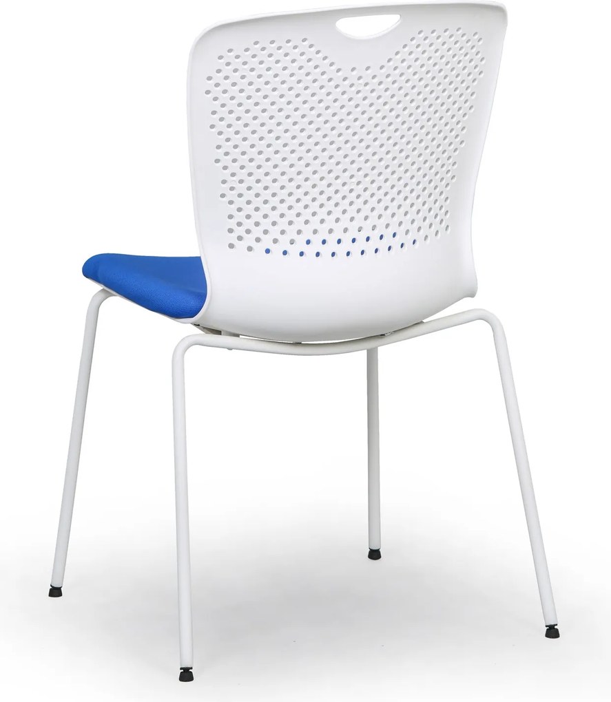Krzesło konferencyjne plastikowe OPEN, biały/niebieski