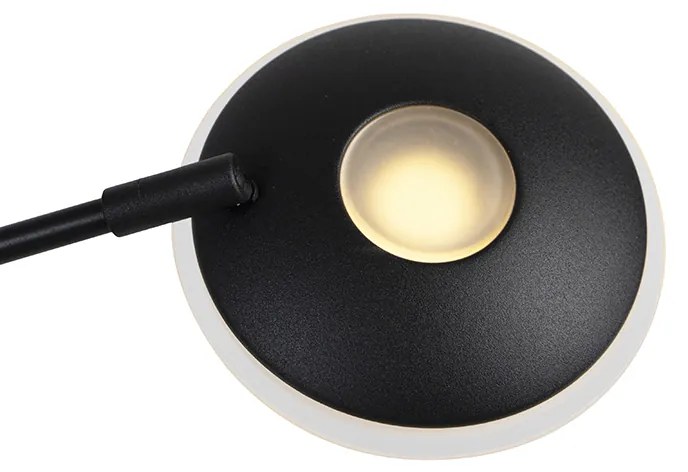 Lampa stojąca czarna z ramieniem do czytania, w tym LED i port USB - Sevilla