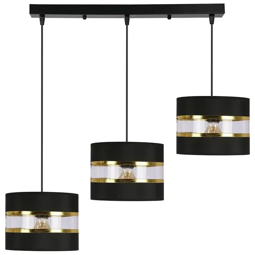 Nowoczesna potrójna czarna lampa wisząca - D255 S0-D99