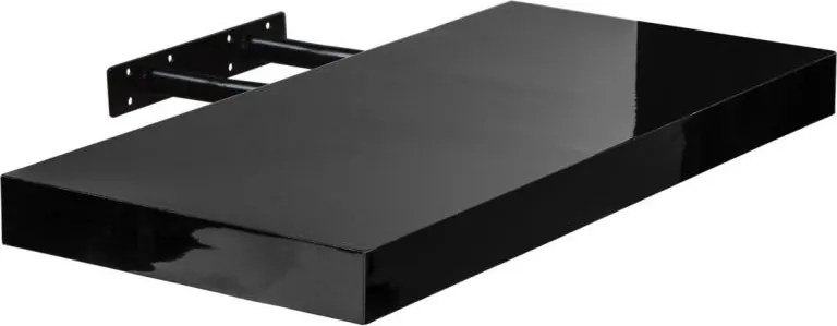 Półka ścienna STILISTA Volato wolnowisząca czarna z połyskiem, 90 cm