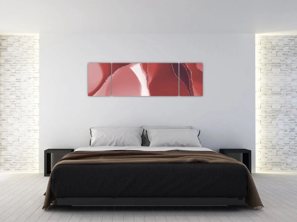 Obraz - Czerwony abstrakcyjny kwiat N⁰3 (170x50 cm)