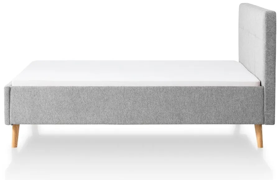 Jasnoszare tapicerowane łóżko dwuosobowe 180x200 cm Smart – Meise Möbel