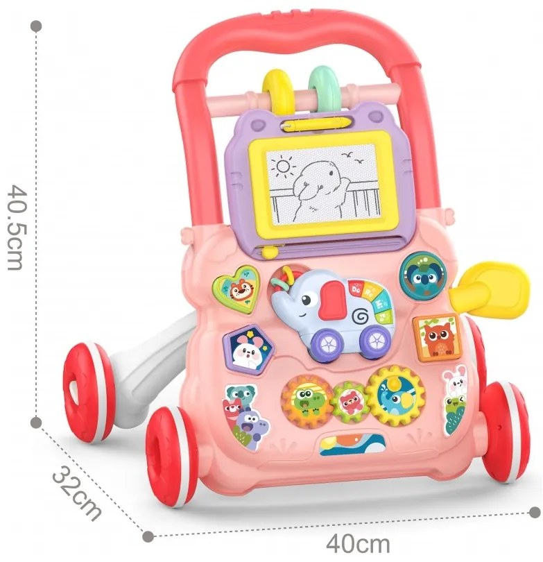 Woopie baby interaktywny chodzik pchacz muzyczny + znikopis