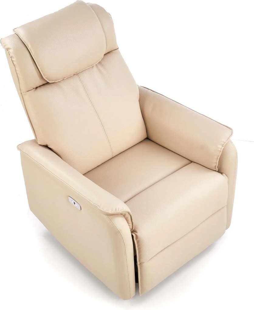 Rozkładany fotel tapicerowany ekoskórą Paradise