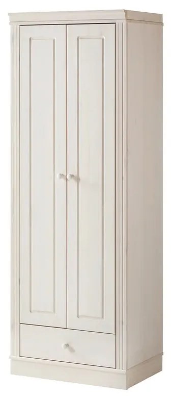 Biała szafa z litego drewna sosnowego 65x180 cm Anita – Støraa