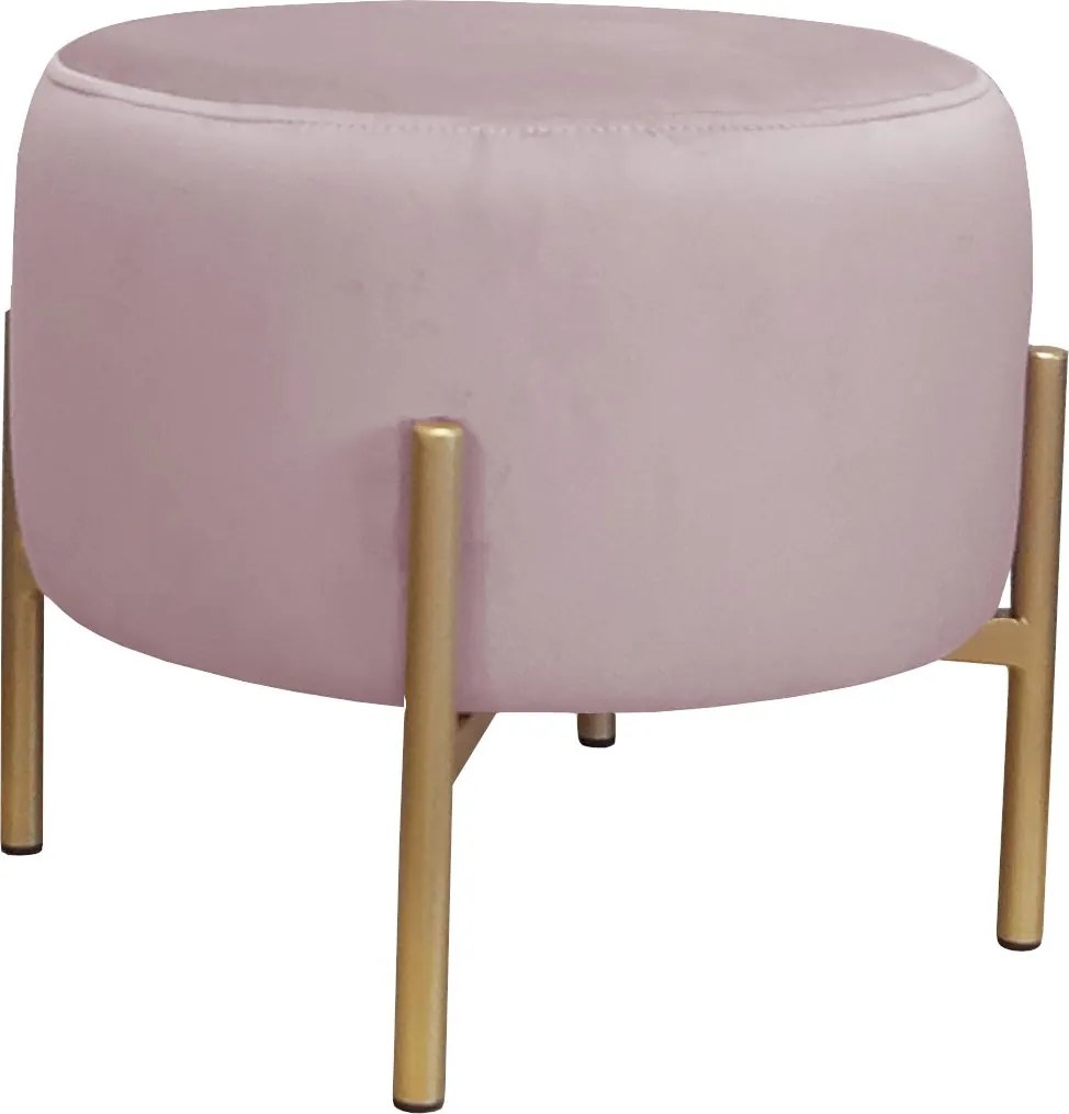 Pufa OLA loft ławka podnóżek metal : Kolor Stelaża - Złoty, Kolor tkaniny - VELVET - MG55, Typ tkaniny - Velvet