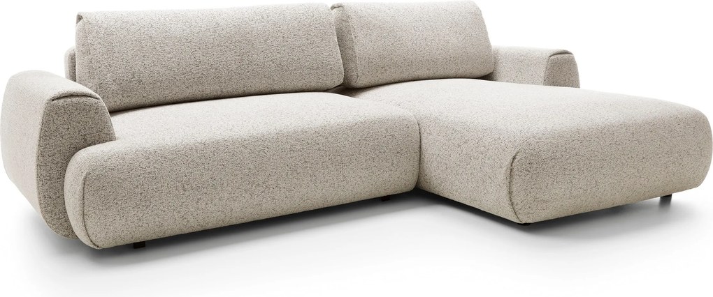 Masseno Narożnik ZEST z funkcją spania i pojemnikiem na pościel Narozniki L, Rozkładana sofa - Beżowy, PUENTE 06