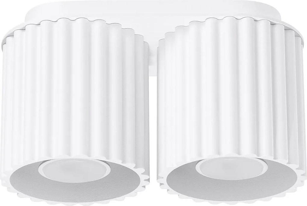 Lampa Sufitowa Minimalistyczny Aura, Aluminium - 2 Źródło - L.21 X H.12 Cm - Biały