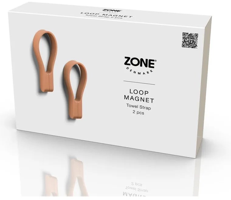 Beżowy silikonowy klips do wieszania ręczników 2 szt. Loop – Zone