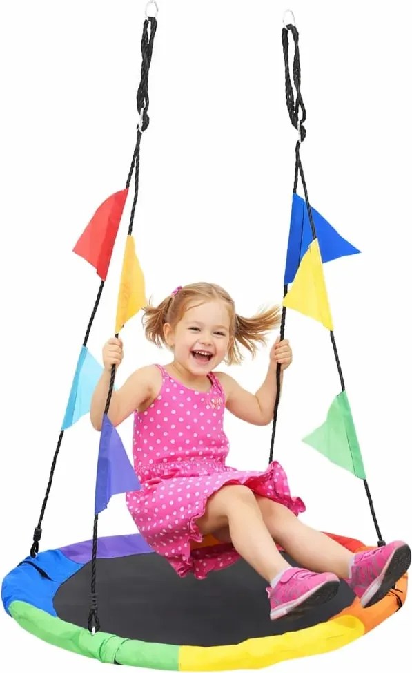 Kolorowa huśtawka bocianie gniazdo z chorągiewkami R6-H24