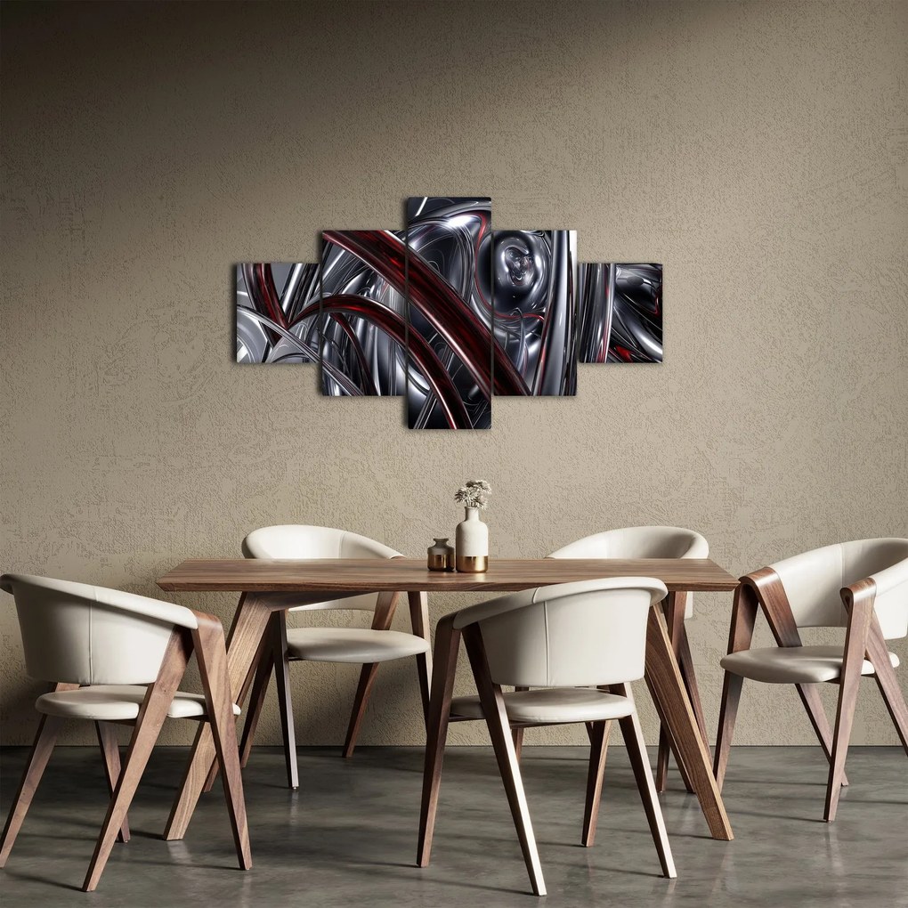 Obraz szarej abstrakcji (125x70 cm)