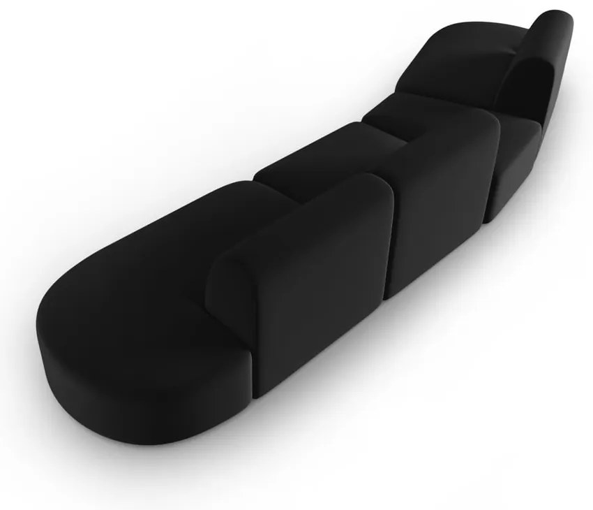 Czarna aksamitna sofa lewostronna 428 cm Paolo – Milo Casa