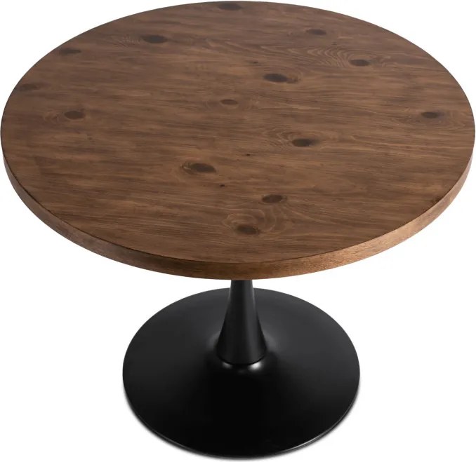 Stół Okrągły LINO 100 cm Dąb Rustykalny/Czarny Nowoczesny Loft