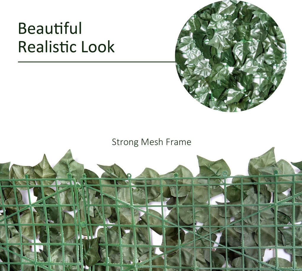 Outsunny sztuczny żywopłot dekoracja ściany 1,5 x 3 m ciemnozielony