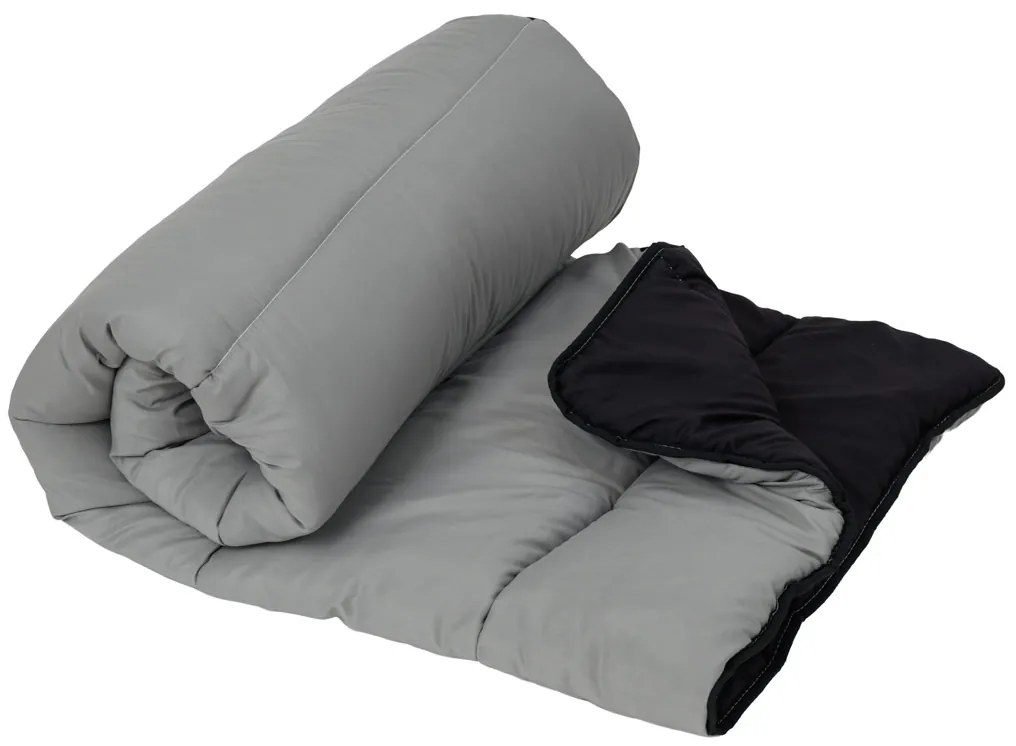 Całoroczna pikowana kołdra 140x200 cm z włókna pustego, czarna