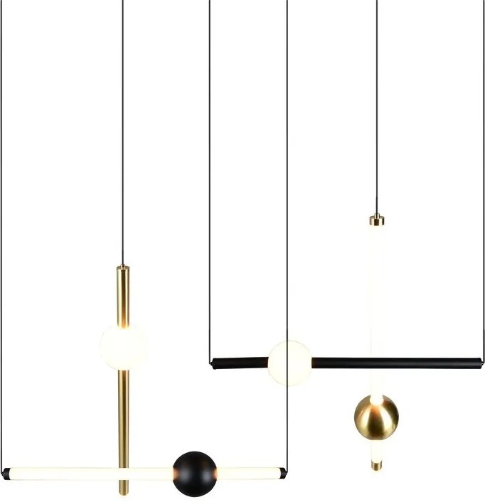 Lampa wisząca LED w czarno-złotym kolorze ze ściemniaczem Melita – Trio