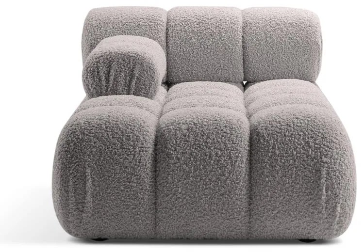Jasnoszary moduł sofy z materiału bouclé (lewostronny) Bellis – Micadoni Home