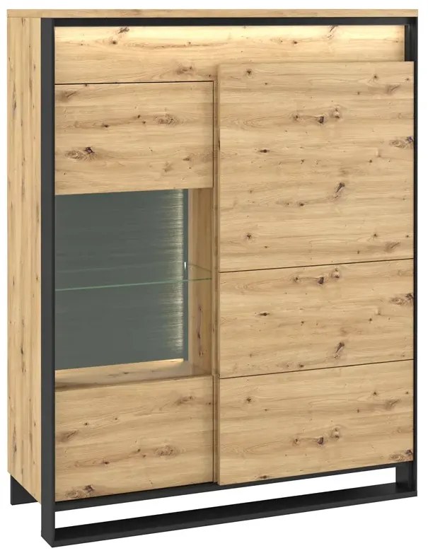 Niska witryna w stylu industrialnym dąb artisan - QA C3-S47