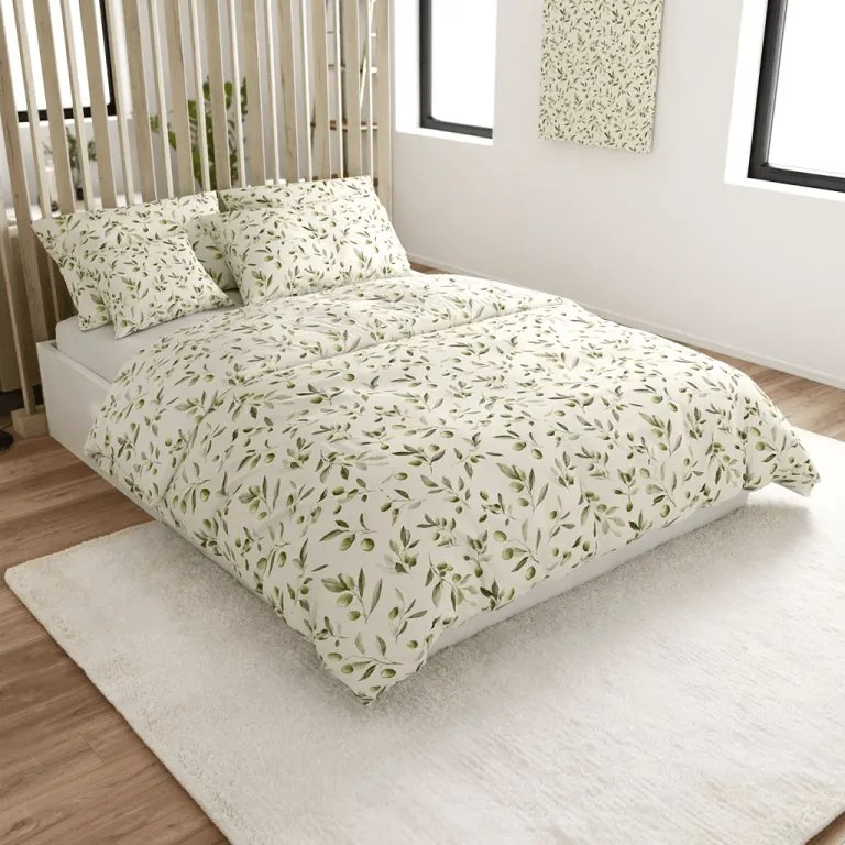 PrzytulneMieszkanie.pl PrzytulneMieszkanie.pl Pościel z polibawełny OLIVE POLY zielona Rozmiar pościeli: 2 szt 70 x 90 cm | 200 x 220 cm