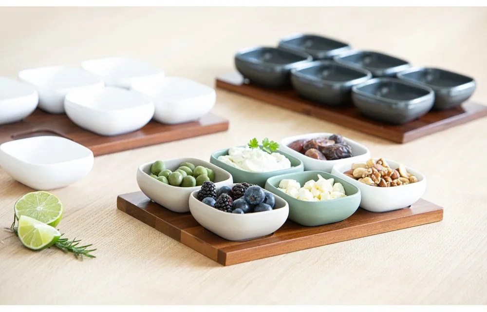 Antracytowy porcelanowy zestaw misek do serwowania 6 szt. Essentials – Ladelle