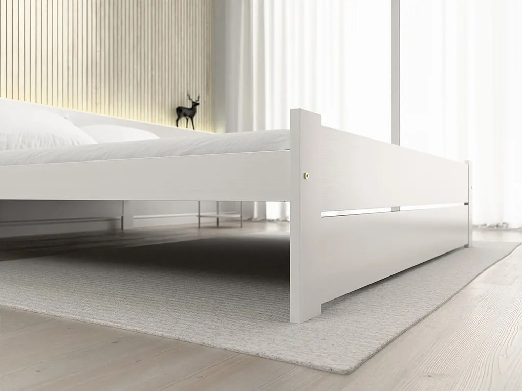 Łóżko IKAROS DOUBLE 120 x 200 cm, białe Stelaż: Bez stelaża, Materac: Materac Somnia 18 cm