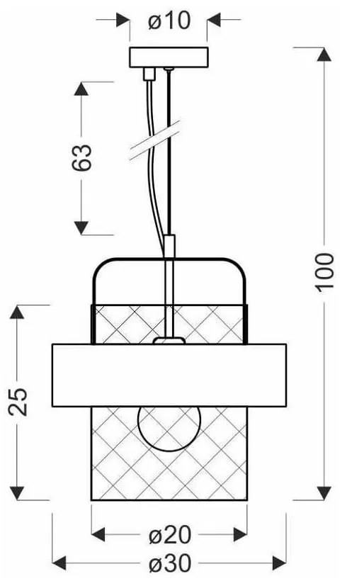 Metalowa lampa wisząca w czarno-srebrnym kolorze ø 30 cm Fiba – Candellux Lighting