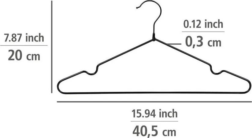 Metalowe wieszaki zestaw 20 szt. Sascha – Wenko