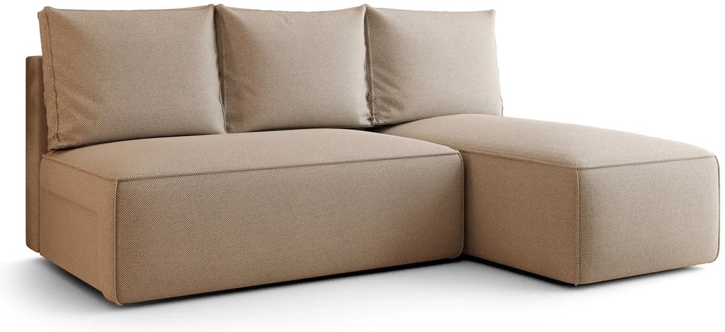 Ciemnobeżowy rozkładany narożnik z pojemnikiem N2-Z10