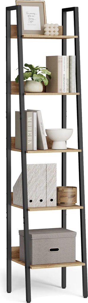 Regał loftowy na książki 5 półek Faro 088, dąb artisan