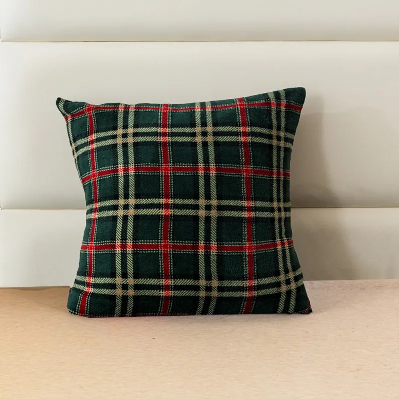 Poszewka z mikropluszu na poduszkę GLENMOORE 45x45 cm, zielona