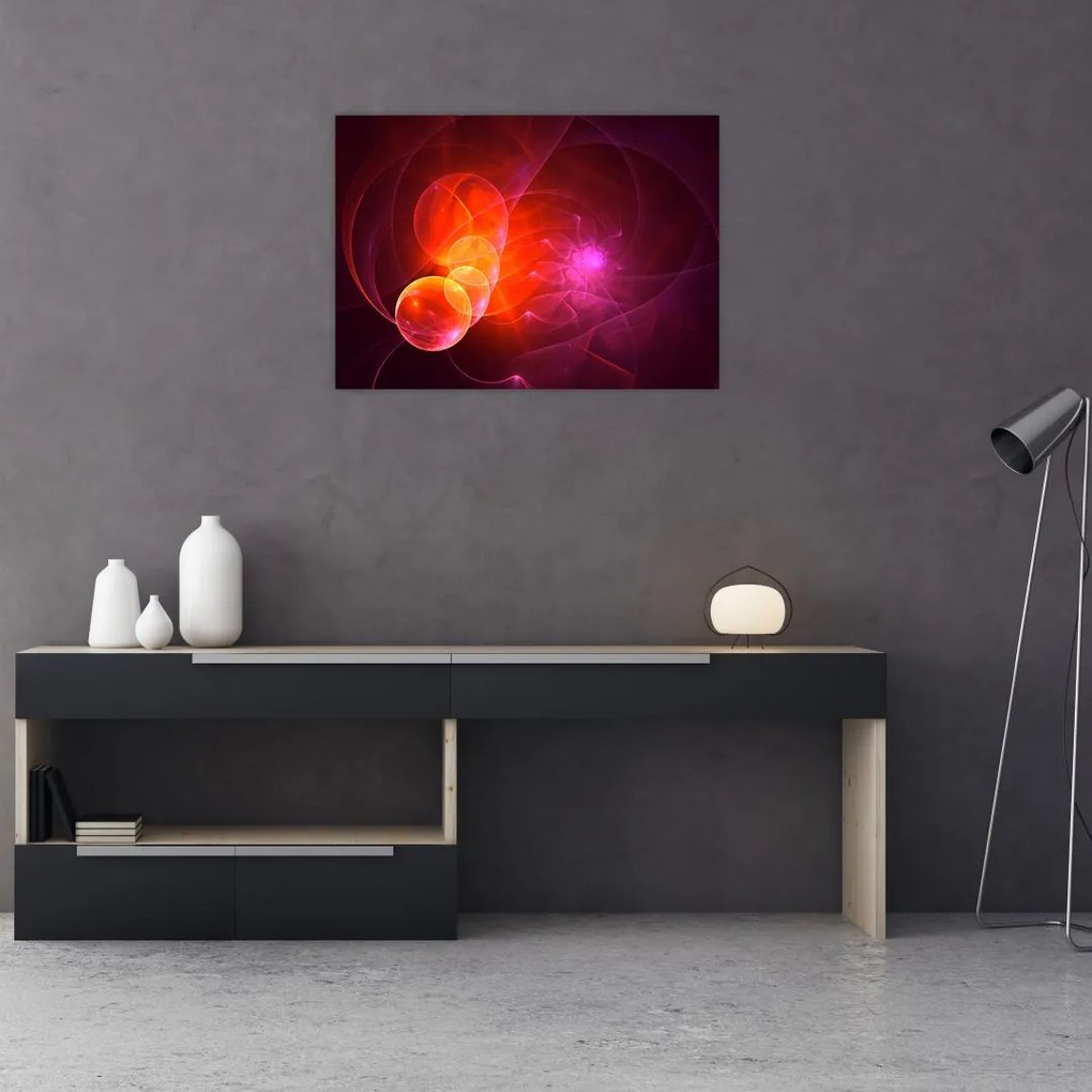 Nowoczesny obraz różowej abstrakcji (70x50 cm)