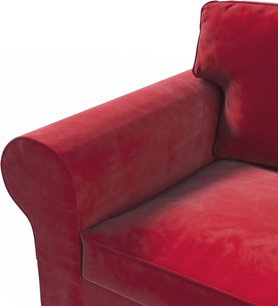 Pokrowiec na sofę Ektorp 2-osobową, rozkładaną, model do 2012 kolor czerwony tkanina połyskliwa, welwetowa