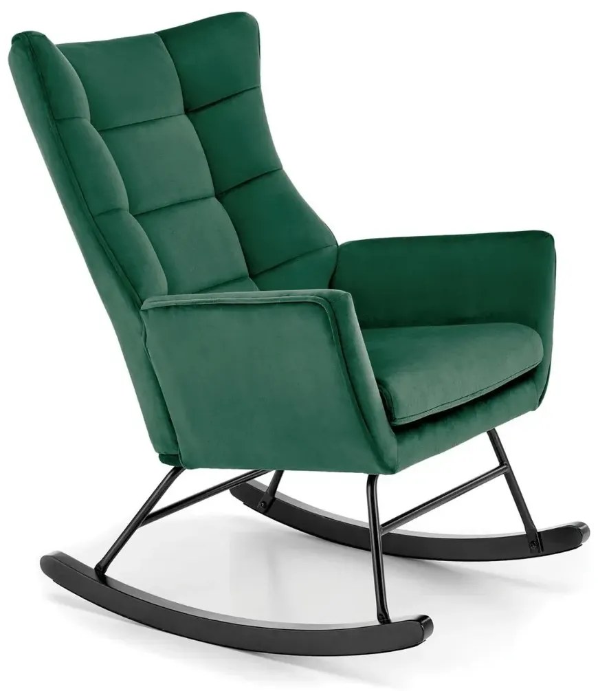 Fotel bujany BAZALTO VELVET zielony HALMAR