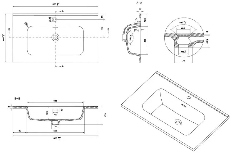 Szafka pod umywalkę LOV 80 cm szaro-zielony półmat KROFAM