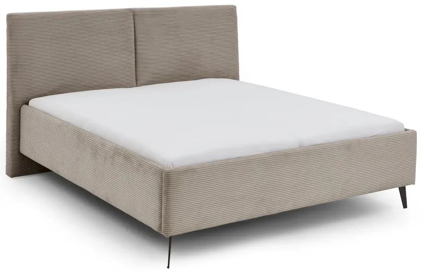 Szarobrązowe tapicerowane łóżko dwuosobowe bez stelaża 180x200 cm Lando – Meise Möbel