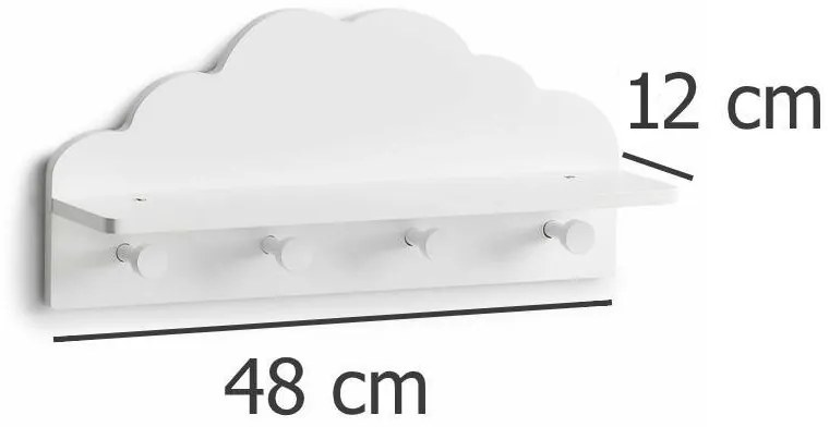 Wieszak na ubrania dziecięce CLOUD z półką, 2w1, ZELLER