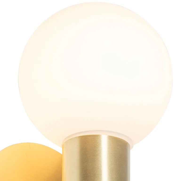 Nowoczesna lampa ścienna złota IP44 2-światłowa - Cederic Nowoczesny Oswietlenie wewnetrzne