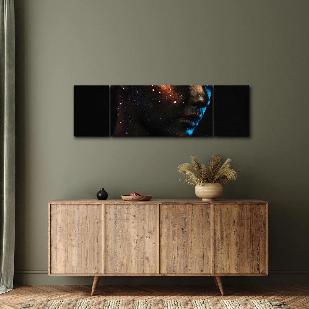 Błyszczący obraz kobiety (170x50 cm)