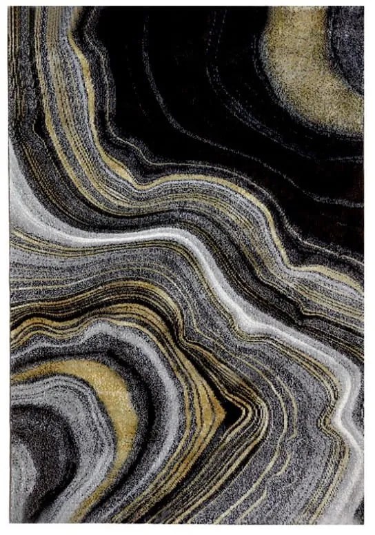 Dywan nowoczesny Pleasure Marmur szaro-złoty 120 cm x 170 cm
