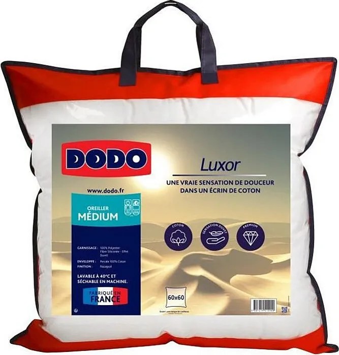 Poduszka LUXOR 60x60 cm Efekt Puchu Jednolity DODO - Bawełna Perkalowa - Średni Komfort - Tekstylia Oeko-Tex