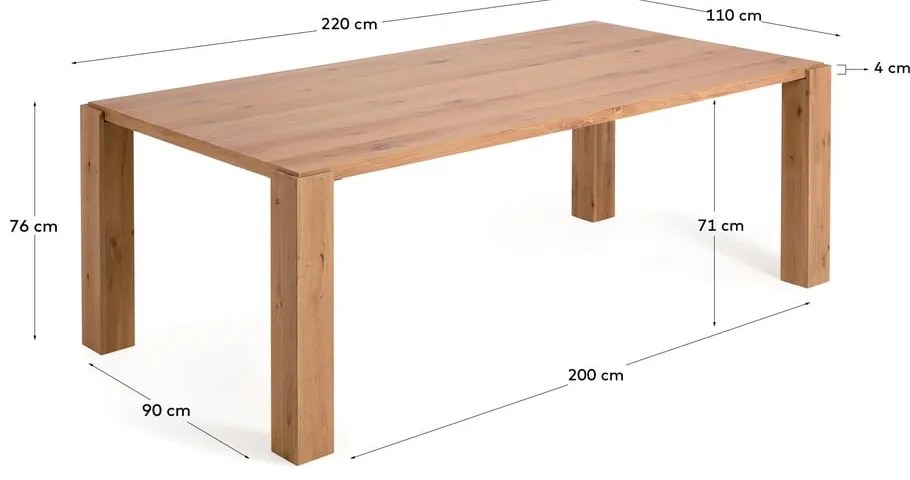 Stół w dekorze dębu 110x220 cm Deyanira – Kave Home