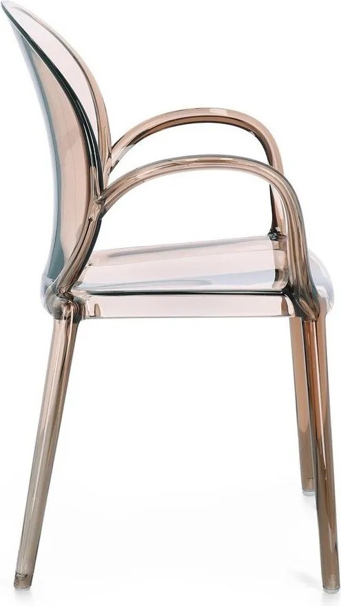 Jasnobrązowe plastikowe krzesło ogrodowe Camilla – Bizzotto