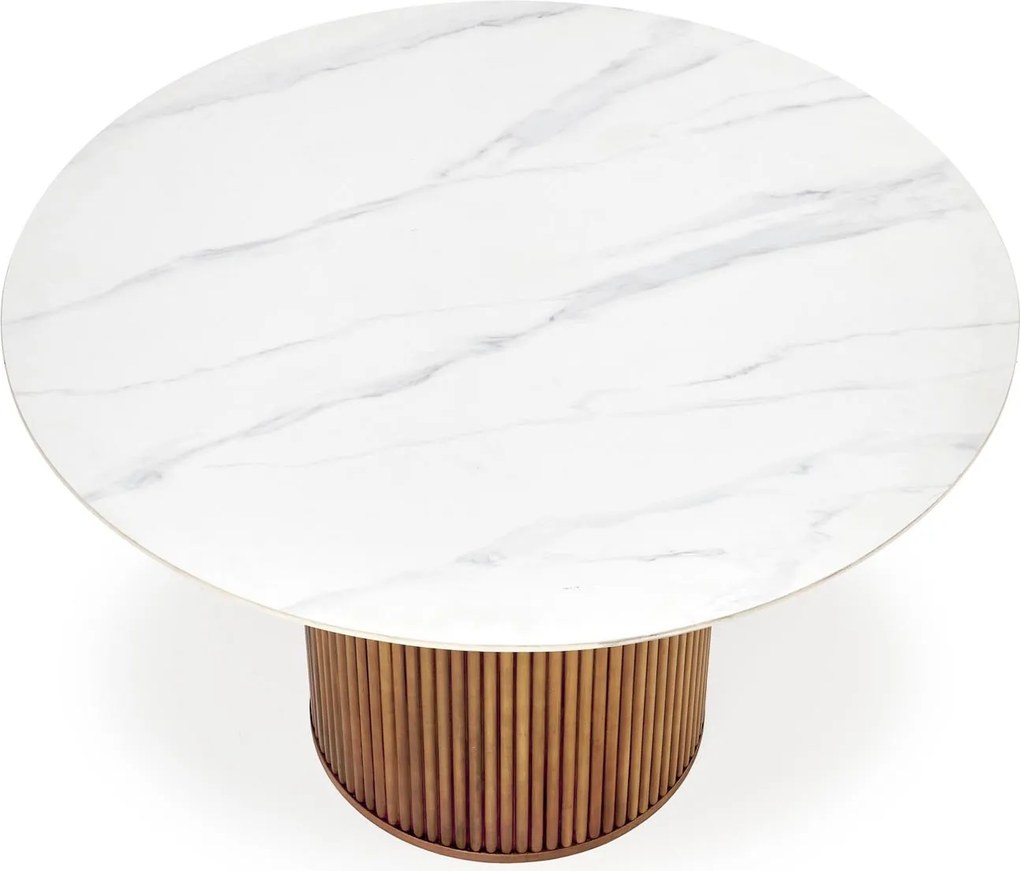 Okrągły stół Bruno z marmurowym blatem