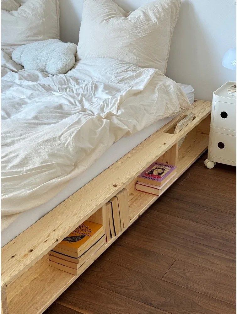 Łóżko dwuosobowe z drewna sosnowego ze stelażem 160x200 cm Ziggy – Karup Design