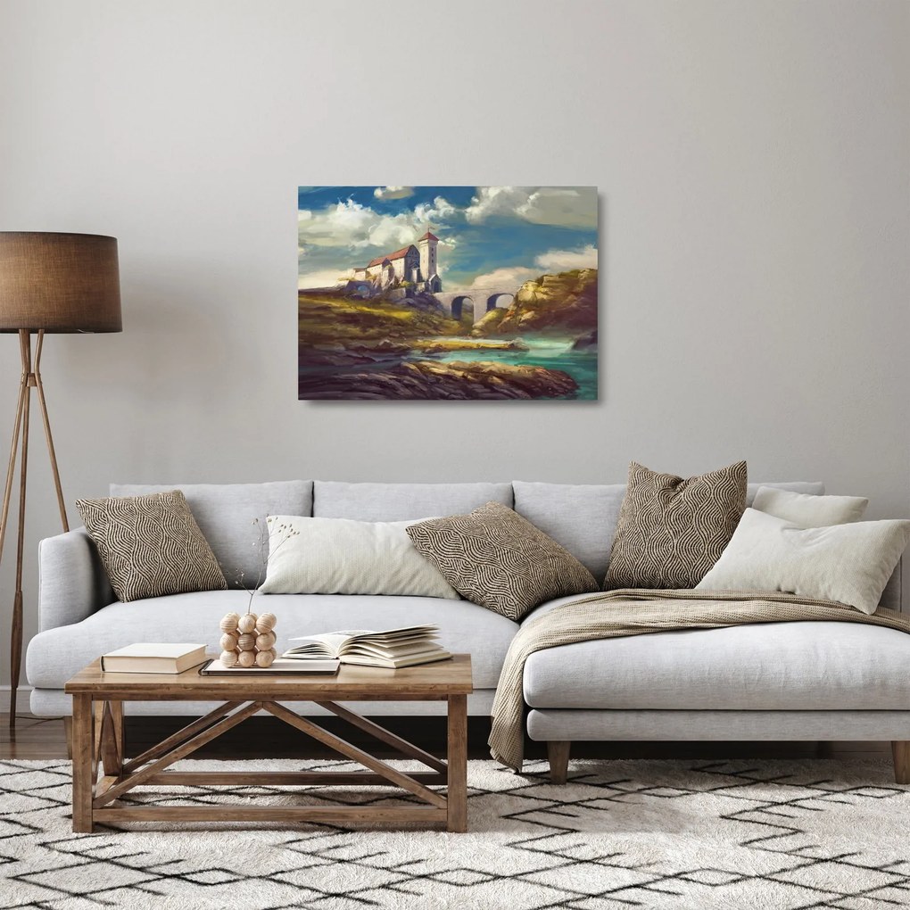 Obraz na szkle - Średniowieczny zamek (70x50 cm)