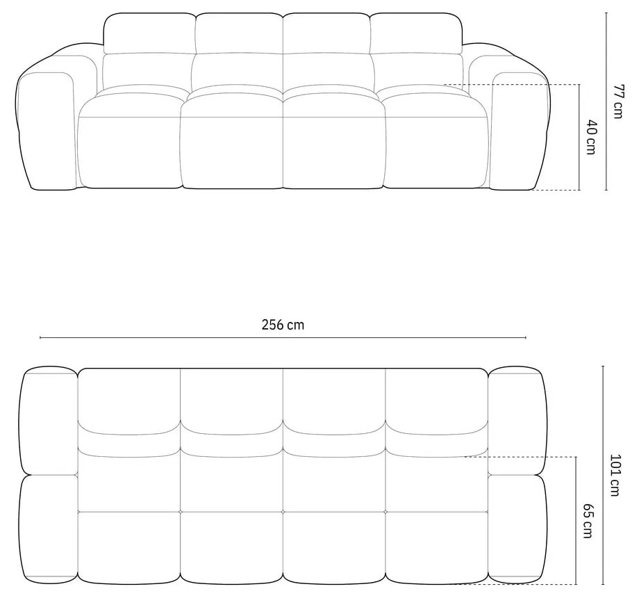 Ceglasta sofa 256 cm Lisa – Micadoni Home