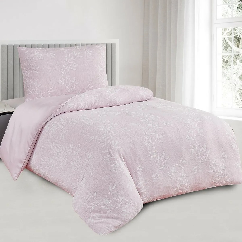 Pościel żakardowa Denver różowy, 140 x 200 cm, 70 x 90 cm